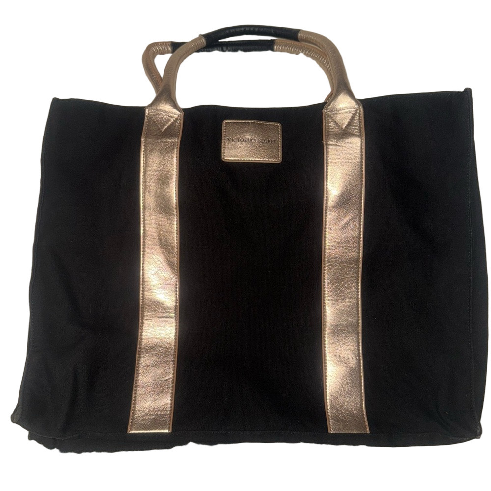 Victoria's Secret Black Gold Tote Bag - Picture 2 of 5